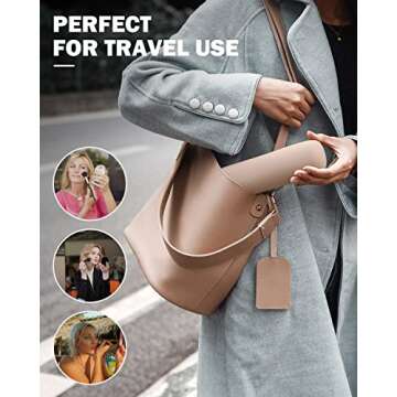 BEZOX Makeup Brush Holder - Travel Silicon Make Up Brush Case with Magnet Closure, Compact Brush Bag Travel Essentials - Khaki