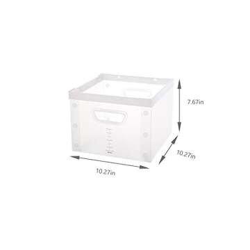 LIYUXIDONG Collapsible Storage Cube 10", Foldable Basket for Shelf & Closet - Decorative Plastic Bin for Home Office Books Clothes Toys, Set of 2 Stackable File Organizer Box with Handle, White