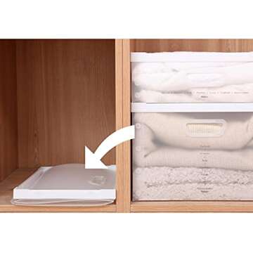 LIYUXIDONG Collapsible Storage Cube 10", Foldable Basket for Shelf & Closet - Decorative Plastic Bin for Home Office Books Clothes Toys, Set of 2 Stackable File Organizer Box with Handle, White