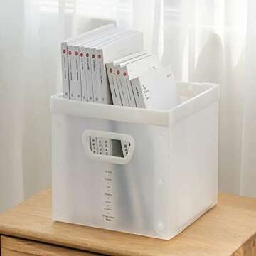 LIYUXIDONG Collapsible Storage Cube 10", Foldable Basket for Shelf & Closet - Decorative Plastic Bin for Home Office Books Clothes Toys, Set of 2 Stackable File Organizer Box with Handle, White