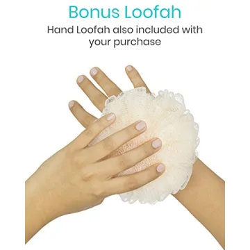 Vive Shower Loofah with Long Handle for Easy Cleaning