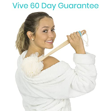 Vive Shower Loofah with Long Handle for Easy Cleaning
