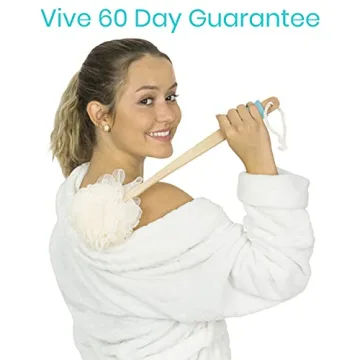 Vive Shower Loofah with Long Handle for Easy Cleaning