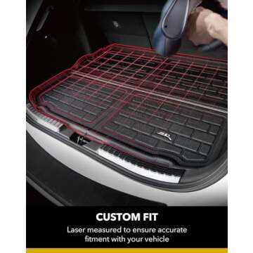 3D MAXpider Custom Fit Kagu Cargo Liner (Black) Compatible with Subaru Forester 2014-2018 - Cargo Liner