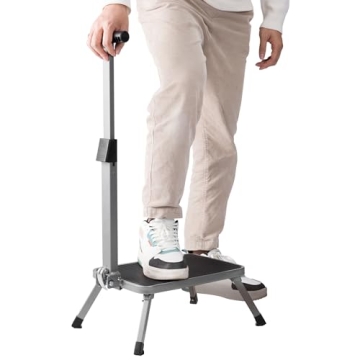 Navaris Foldable Step Stool Made of Steel - 43 x 26 x 3.5 cm (16.9 x 10.2 x 1.4") - Non-Slip Surface...