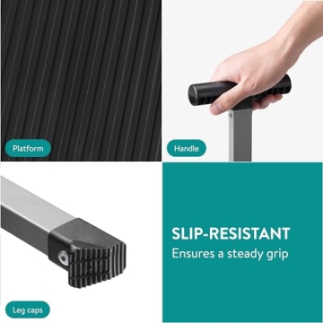 Navaris Foldable Step Stool for Kitchen and High Areas