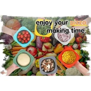 KEVJES Stackable Silicone Artisan Pizza Dough Proofing Proving Trays with Air-tight Lids-4pack-500ml Volume for 250g Dough Ball (Green)