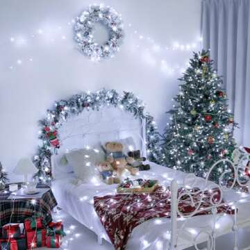 JMEXSUSS 33ft 100 LED White Christmas String Lights