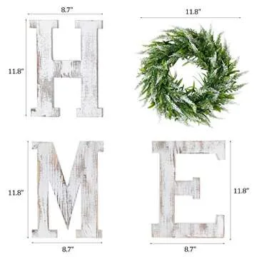LOSOUR Home Letters with Wreath - Perfect Rustic Decor