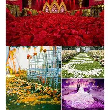 KALOR 1000pcs Silk Artificial Fabric Flower Rose Petals for Wedding Confetti Flower Girl Bridal Shower Hotel Home Party Valentine Day Flower Décor Dark Red