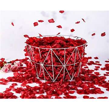 KALOR 1000pcs Silk Artificial Fabric Flower Rose Petals for Wedding Confetti Flower Girl Bridal Shower Hotel Home Party Valentine Day Flower Décor Dark Red