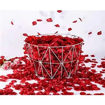 KALOR 1000pcs Silk Artificial Fabric Flower Rose Petals for Wedding Confetti Flower Girl Bridal Shower Hotel Home Party Valentine Day Flower Décor Dark Red