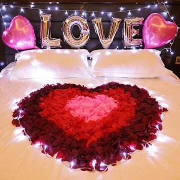 KALOR 1000pcs Silk Artificial Fabric Flower Rose Petals for Wedding Confetti Flower Girl Bridal Shower Hotel Home Party Valentine Day Flower Décor Dark Red