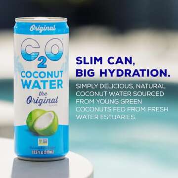 C2O Coconut Water - Original Flavor 12 Pack - Pure Hydration in a Can