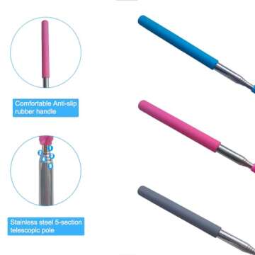 M-jump 3 PCS 15.7 to 35.5 Inch Extendable Telescoping Microfiber Duster Bendable Brush Washable Dusting Brush for Home Office Car