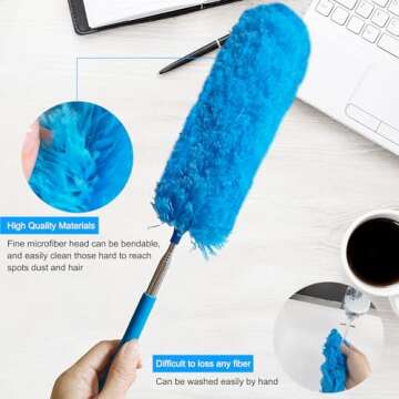 M-jump 3 PCS 15.7 to 35.5 Inch Extendable Telescoping Microfiber Duster Bendable Brush Washable Dusting Brush for Home Office Car