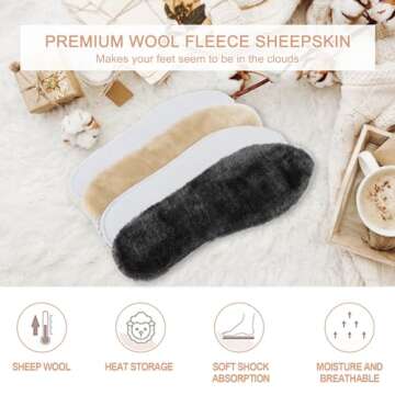 LARGERED Warm Furry Insoles for Winter Comfort Shoes