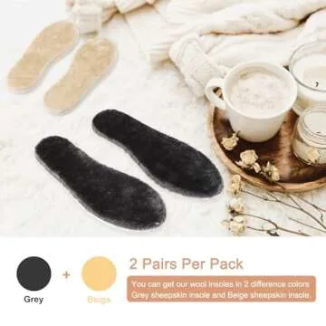 LARGERED Warm Furry Insoles for Winter Comfort Shoes