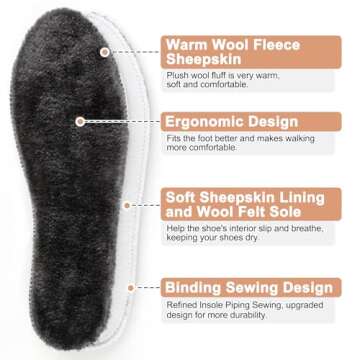 LARGERED Warm Furry Insoles for Winter Comfort Shoes