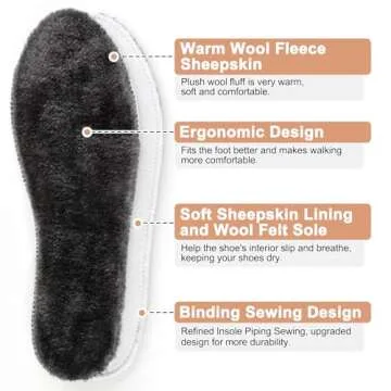 LARGERED Warm Furry Insoles for Winter Comfort Shoes