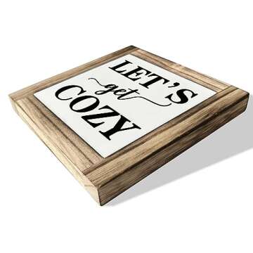 Inspirational Wood Signs, Box Wood Plaques Desk Décor, Farmhouse Home Decor Sign for Shelf, Family ...