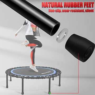 NEWAN 48'' Mini Trampoline for Adults,rebounder Trampoline, Silent Stable Exercise Fitness Trampolin...