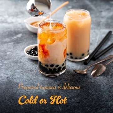 WuFuYuan Boba Tapioca Pearls, Black Sugar Flavor, Ready to Cook in 5 Minutes or Microwave in 3 Minutes, 8.8 oz. (Single Pack)