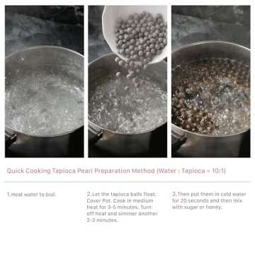 WuFuYuan Boba Tapioca Pearls, Black Sugar Flavor, Ready to Cook in 5 Minutes or Microwave in 3 Minutes, 8.8 oz. (Single Pack)