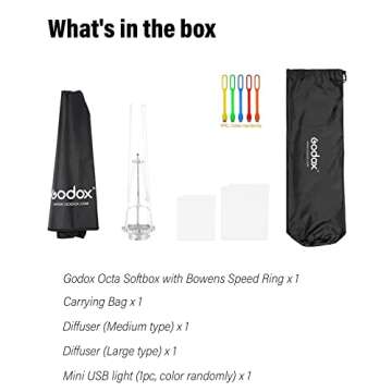 Godox SB-UE 47.5"/120cm Octagon Softbox Kit, Octa Foldable Umbrella Softbox, Portable Octabox with Bowens Mount Speedring and Carrying Bag for Studio Flash Monolight, Portrait and Product Photography