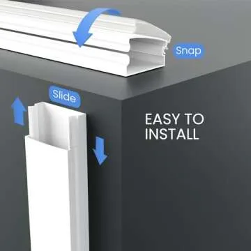 EVEO Cable Hider, 300” Cord Hider, One-Cord Covers for Wires on Wall, Cable Raceway Cord Hider Wall, Cable Cover, Cable Concealer, Wire Covers for Cords - 18x (L17” W0.59 H0.4) - White