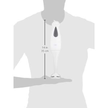 Oster 2609 250-Watt Variable Speed Hand Blender, White/Silver