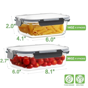 Glass Meal Prep Containers - Airtight & Leak Proof