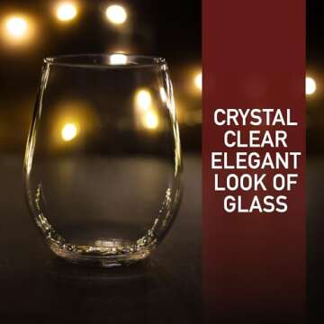 D'Eco Unbreakable 20 oz Wine Glasses (Set of 8) - 100% Tritan Reusable Shatterproof Clear Glassware - Perfect Cocktail Glasses for Hosting Parties - Wedding & Housewarming Gift Idea