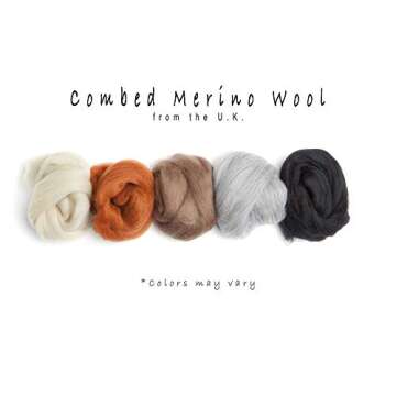 Complete Needle Felting Craft Starter Kit for Beginners, Premium Tools and Supplies, 17 Colors Wool, 6 Needles Color Coded, Wool Felting Pad, Leather Finger Guards, Storage Case, Assembled in USA