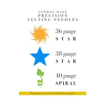 Complete Needle Felting Craft Starter Kit for Beginners, Premium Tools and Supplies, 17 Colors Wool, 6 Needles Color Coded, Wool Felting Pad, Leather Finger Guards, Storage Case, Assembled in USA