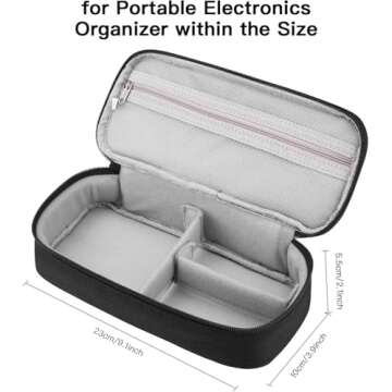 Yundoor Cable Organizer Bag, Electronic Organizer Travel Case for Charger & Cords, Travel Accessories, Portable Power Bank (Black)