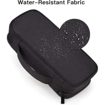 Yundoor Cable Organizer Bag, Electronic Organizer Travel Case for Charger & Cords, Travel Accessories, Portable Power Bank (Black)