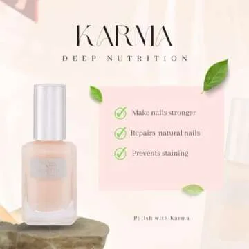 Karma Organic deep Nutrition Nail Strengthener for Thin Nails and Growth, Nail Ridge Filler Base Coa...