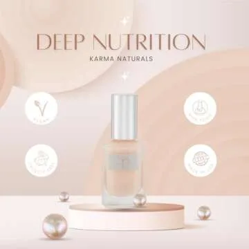 Karma Organic deep Nutrition Nail Strengthener for Thin Nails and Growth, Nail Ridge Filler Base Coat Polish, Nail Hardener Polish for Damaged Nails - Non-Toxic, Vegan, and Cruelty-Free (0.43 FL oz)