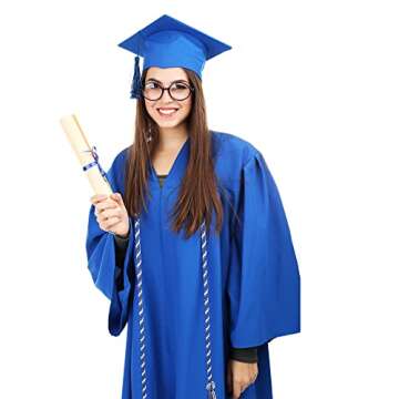 12 Pack Graduation Honor Cord Braided Yarn Honor Cords with Tassel for Graduation Students