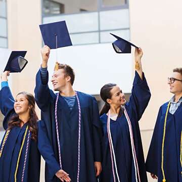 12 Pack Graduation Honor Cord Braided Yarn Honor Cords with Tassel for Graduation Students