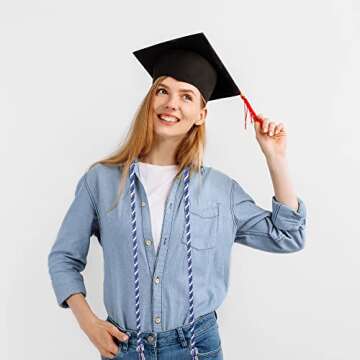 12 Pack Graduation Honor Cord Braided Yarn Honor Cords with Tassel for Graduation Students