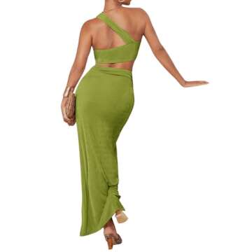 Stylish Women's 2 Piece One Shoulder Twist Outfit Set
