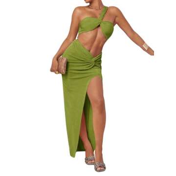 Stylish Women's 2 Piece One Shoulder Twist Outfit Set