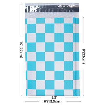 Figella Bubble Mailers 6x10 Inch Shipping Envelopes Self Seal Plastic Padded Poly Bags Checkerboard 20 Pack