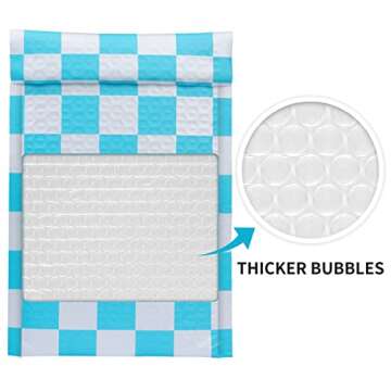Figella Bubble Mailers 6x10 Inch Shipping Envelopes Self Seal Plastic Padded Poly Bags Checkerboard 20 Pack