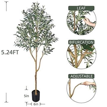 Phimos Tall Artificial Olive Tree for Home Decor
