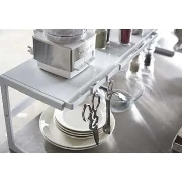 Yamazaki Home Tower Expandable Support Rack - Kitchen Storage Shelf Organizer - Large - Steel