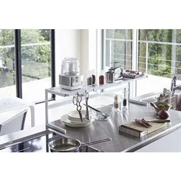 Yamazaki Home Tower Expandable Support Rack - Kitchen Storage Shelf Organizer - Large - Steel