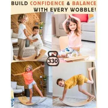 Wooden Balance Board for Kids - Safe Wobble Fun